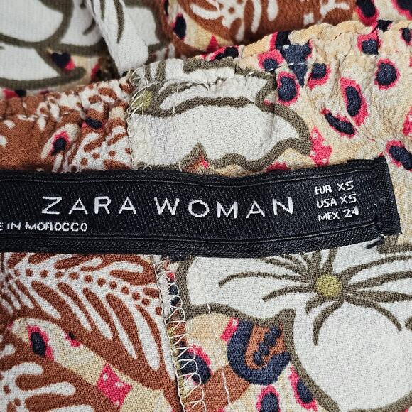 ZARA Floral Off The Shoulder Midi Dress Size XS Beach Vacation Casual Date Night - Picture 6 of 7